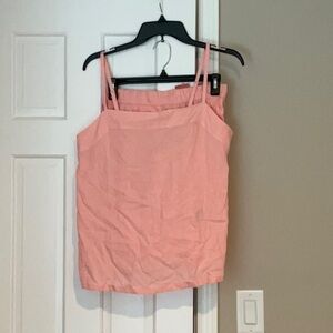 Pink Fitted Sleeveless Camisole Pajama Top and Matching Bottoms